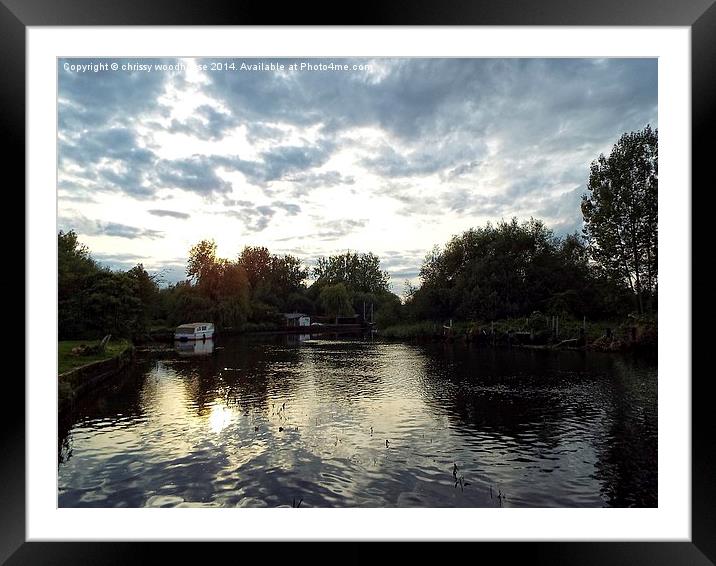  evening falls on the waveney Framed Mounted Print by chrissy woodhouse