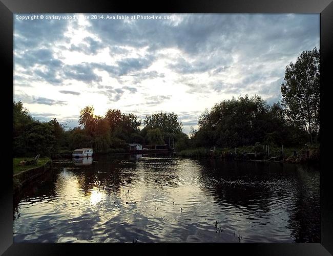  evening falls on the waveney Framed Print by chrissy woodhouse