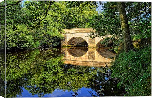  Leadmill Bridge and River Derwent Reflections Canvas Print by Darren Galpin