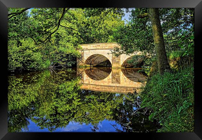  Leadmill Bridge and River Derwent Reflections Framed Print by Darren Galpin