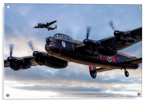 Avro Lancasters  Acrylic by J Biggadike