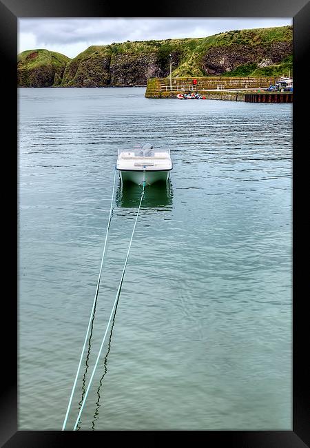 Single Boat on Stonehaven Harbour Framed Print by Valerie Paterson