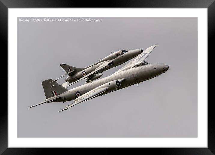  Mid Air Squadron Canberra & Hunter Framed Mounted Print by Alec Walker