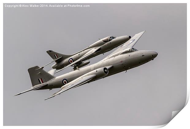  Mid Air Squadron Canberra & Hunter Print by Alec Walker