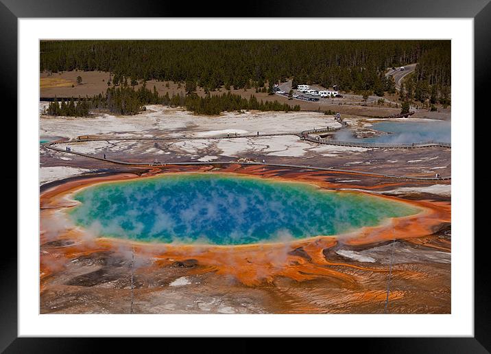 Grand Prismatic Spring Framed Mounted Print by Thomas Schaeffer