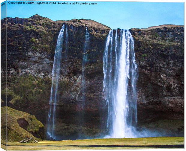  Seljalandsfoss waterfall, Iceland Canvas Print by Judith Lightfoot