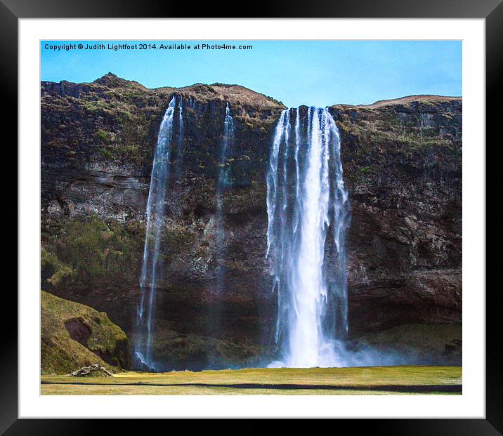  Seljalandsfoss waterfall, Iceland Framed Mounted Print by Judith Lightfoot