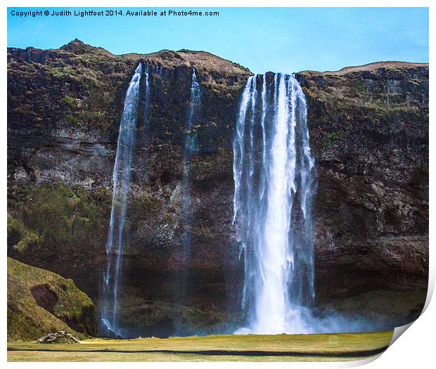  Seljalandsfoss waterfall, Iceland Print by Judith Lightfoot