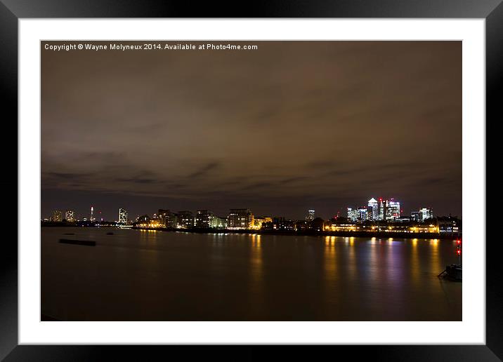 River Thames Nightscape  Framed Mounted Print by Wayne Molyneux