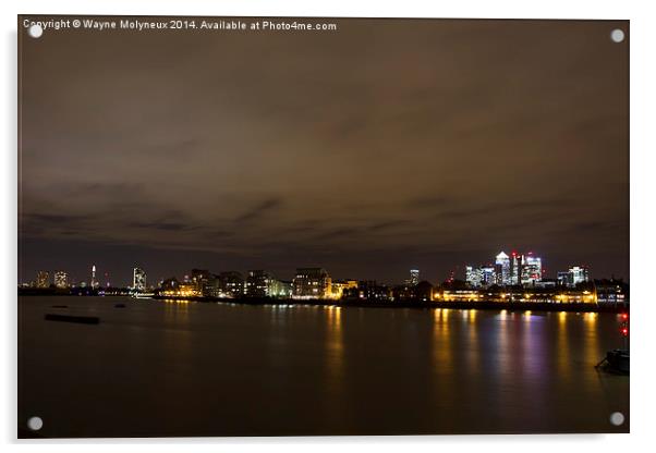 River Thames Nightscape  Acrylic by Wayne Molyneux