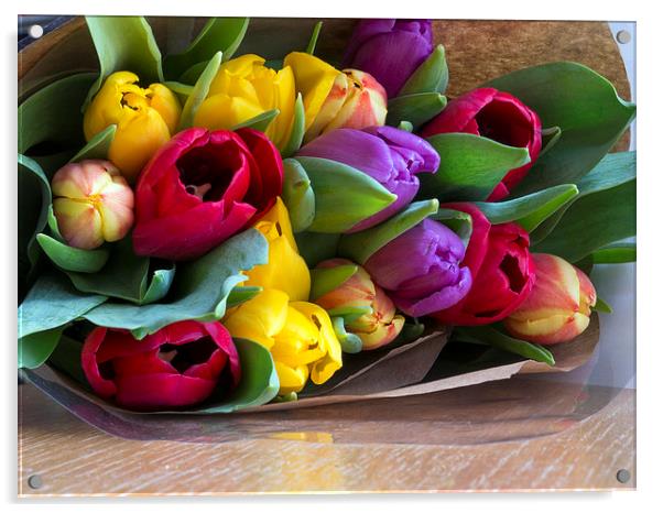 Tulips Acrylic by Victor Burnside