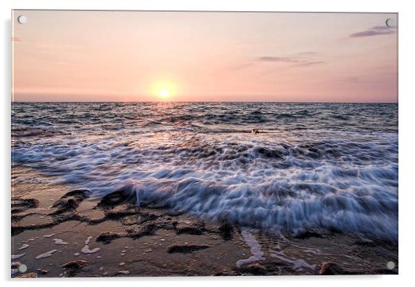  Wave break sunset Acrylic by Quentin Breydenbach