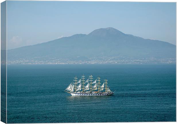  Sailing By Vesuvius Canvas Print by Michelle BAILEY