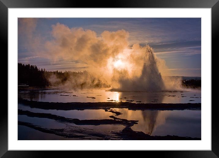 Sunset at Great Fountain Framed Mounted Print by Dennis Hirning