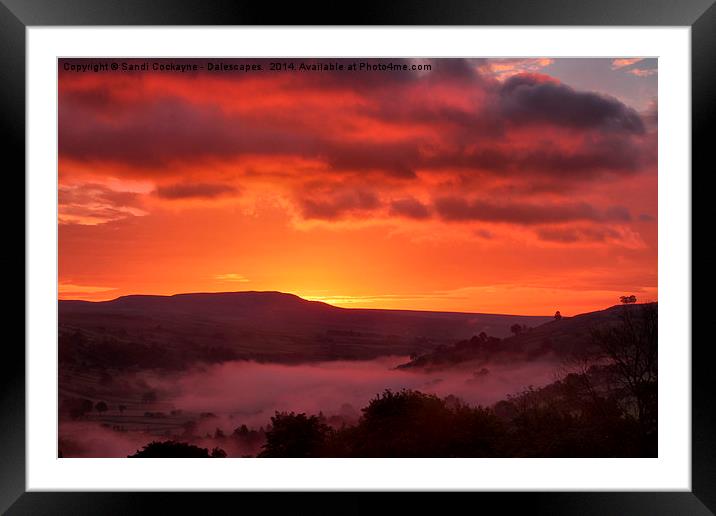 Dalescapes:- Red Sky In The Morning........ Framed Mounted Print by Sandi-Cockayne ADPS