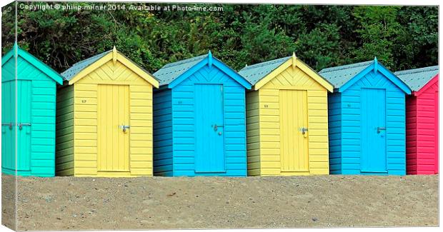  Holiday Beach Huts Canvas Print by philip milner