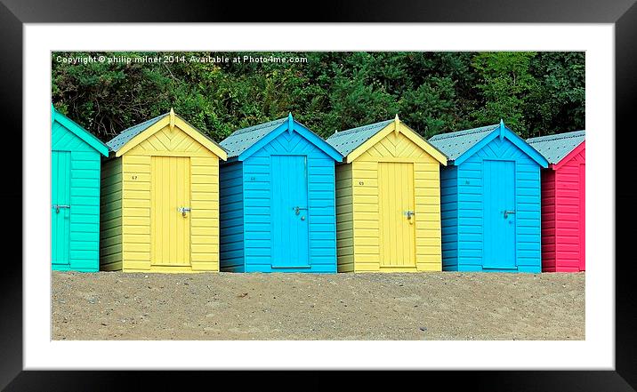  Holiday Beach Huts Framed Mounted Print by philip milner