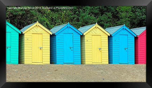  Holiday Beach Huts Framed Print by philip milner