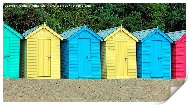  Holiday Beach Huts Print by philip milner