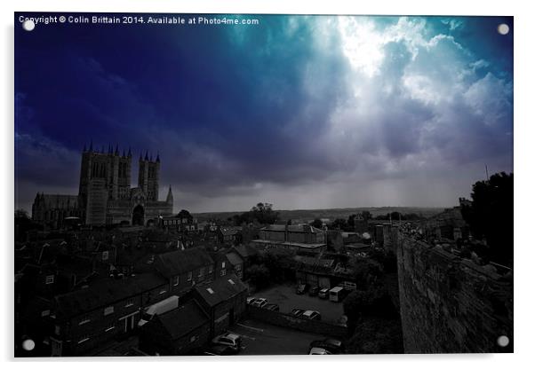  Storm over Lincoln Acrylic by Colin Brittain