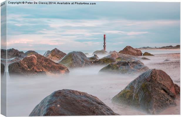  Caister rocks Canvas Print by Peter De Clercq