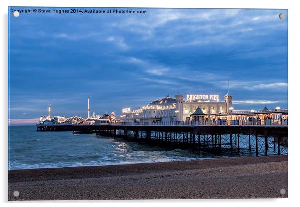  Brighton Pier at dusk Acrylic by Steve Hughes