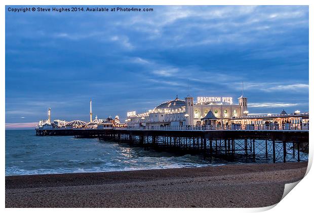  Brighton Pier at dusk Print by Steve Hughes