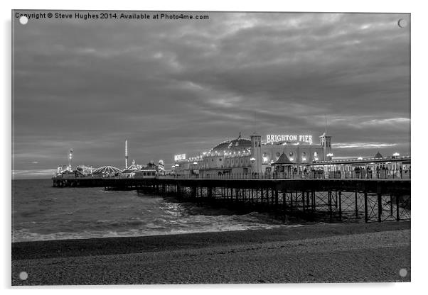  Brighton Pier Monochrome Acrylic by Steve Hughes