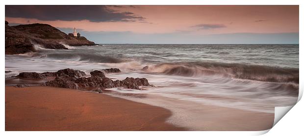  Bracelet Bay and Mumbles lighthouse Print by Leighton Collins