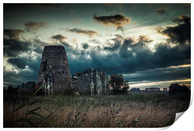  Stormy morning at St Benets Abbey Print by Stephen Mole
