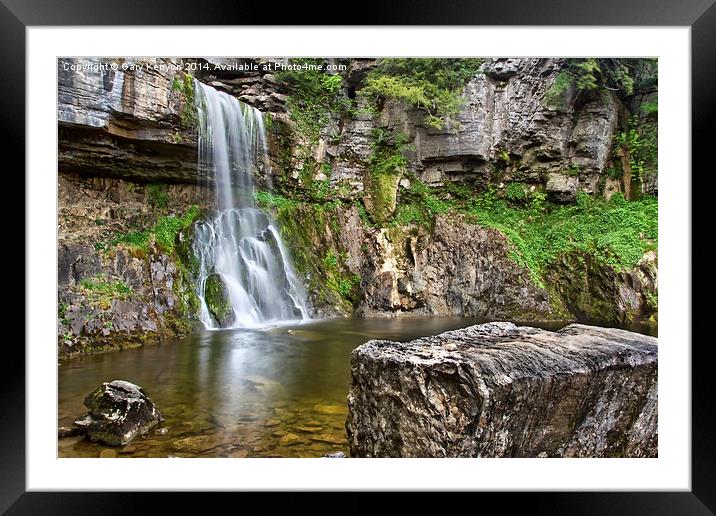   Thornton Force Waterfall Framed Mounted Print by Gary Kenyon