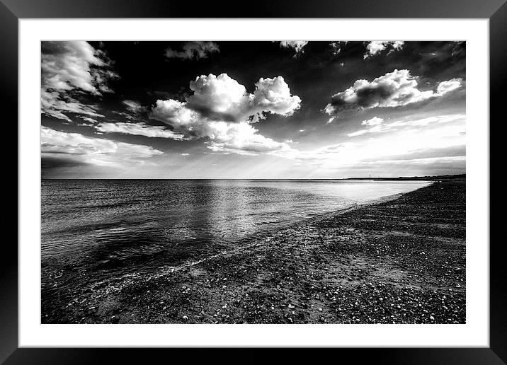  Pagham Beach Black and White Framed Mounted Print by Dean Messenger
