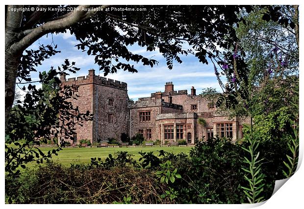  Through The Tree's And Bushes At Muncaster Castle Print by Gary Kenyon