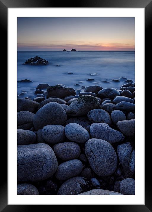 Porth Nanven Twilight Framed Mounted Print by Bob Small