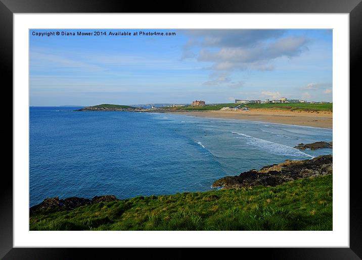  Fistral Beach Framed Mounted Print by Diana Mower