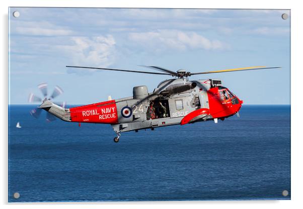 Royal Navy Sea King rescue helicopter Acrylic by Oxon Images