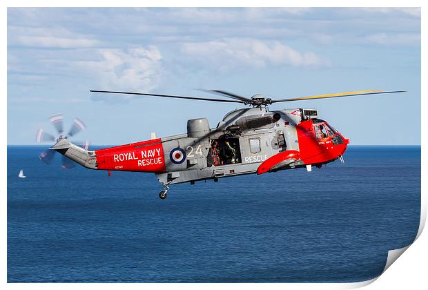 Royal Navy Sea King rescue helicopter Print by Oxon Images
