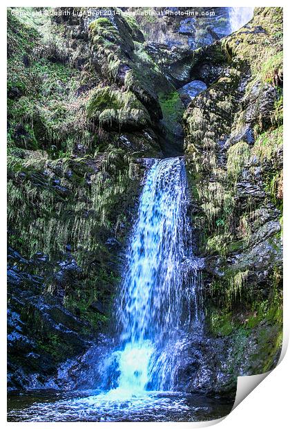 The Fairytale glen of Pistyll Rhaeadr Waterfall 2 Print by Judith Lightfoot