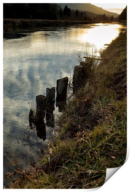  Old Dock Supports Along the Canal Bank - No 2 Print by Belinda Greb
