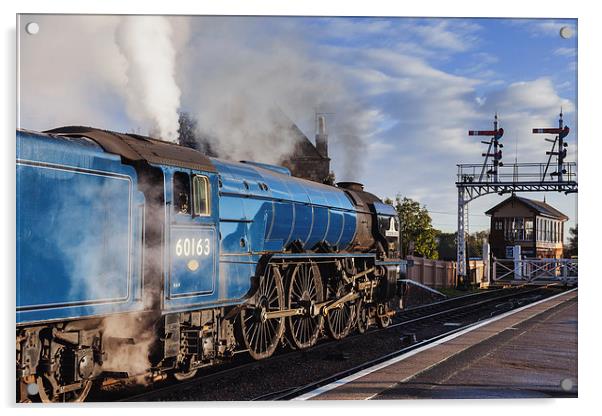  Steam train about to depart Acrylic by Ian Duffield