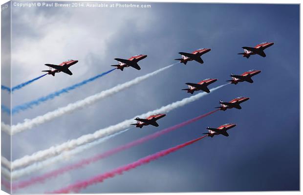 Red Arrows 2 Canvas Print by Paul Brewer