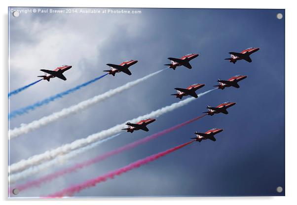 Red Arrows 2 Acrylic by Paul Brewer