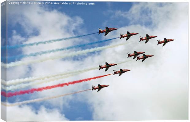 Red Arrows 3 Canvas Print by Paul Brewer
