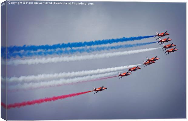 Red Arrows 4 Canvas Print by Paul Brewer