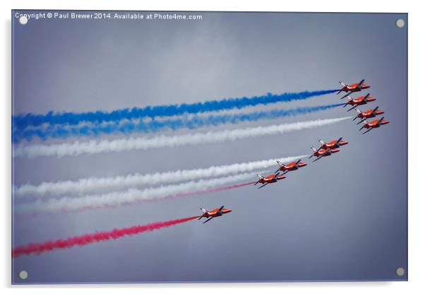 Red Arrows 4 Acrylic by Paul Brewer