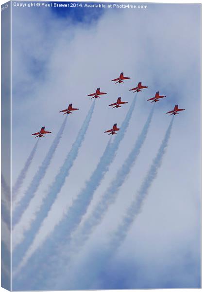 Red Arrows 5 Canvas Print by Paul Brewer