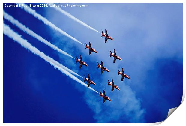Red Arrows 6 Print by Paul Brewer
