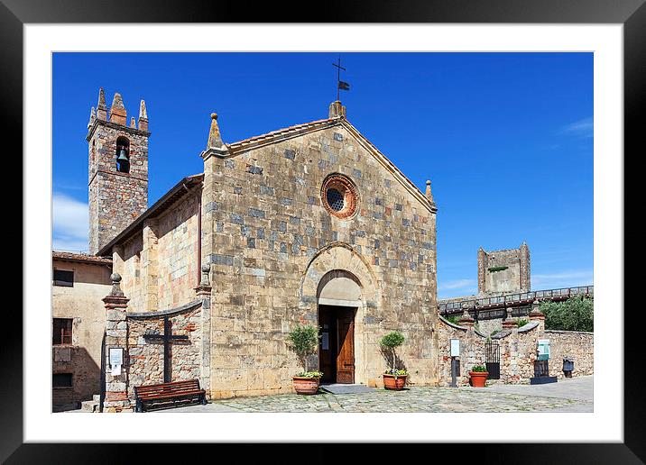 Chuch at Monteriggione  Framed Mounted Print by Ian Duffield