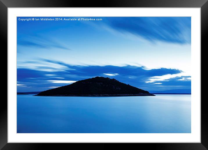 Veli Osir Island at dawn, Losinj Island, Croatia. Framed Mounted Print by Ian Middleton