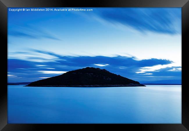 Veli Osir Island at dawn, Losinj Island, Croatia. Framed Print by Ian Middleton